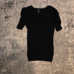 Maurices Black Puffy Short Sleeve Sweater Top